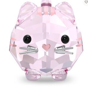 NIB 100% Authentic Swarovski Chubby Cats Pink Cat Crystal Figurine #5658317